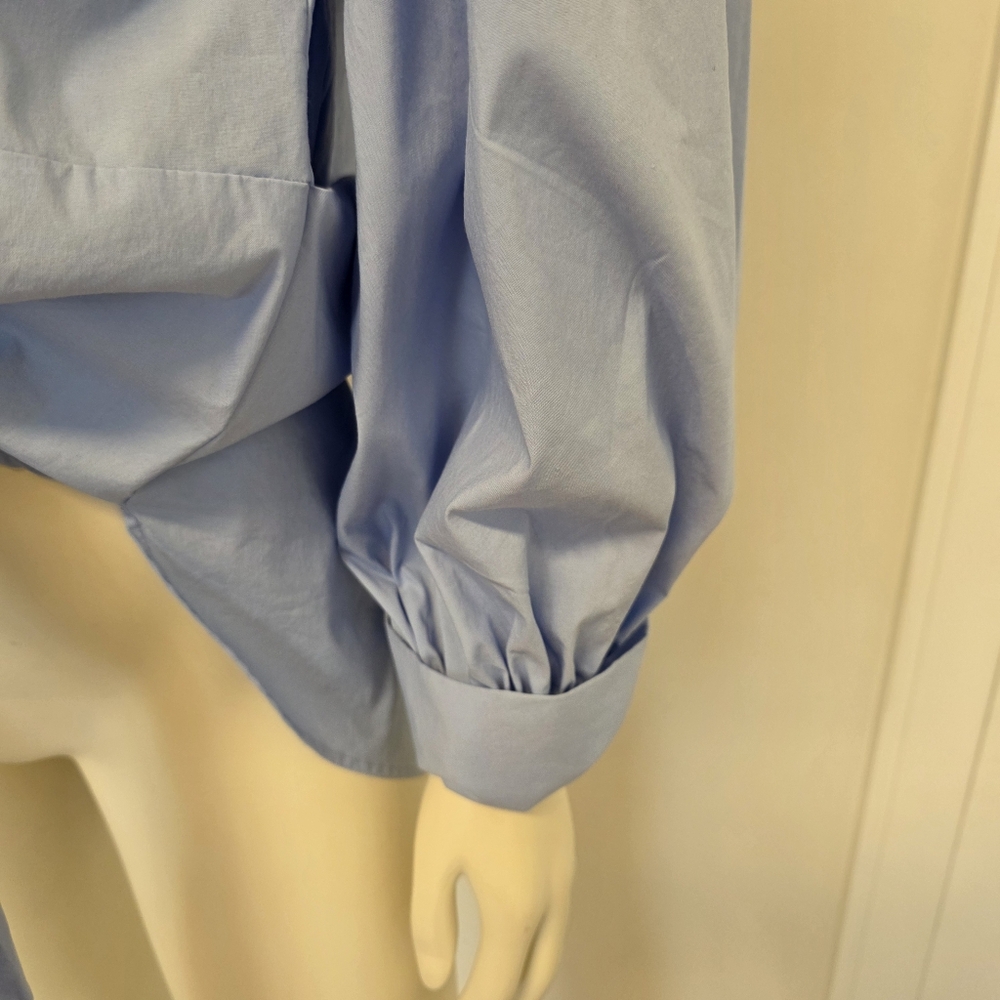 Zara Button Down Poplin Shirt Tie Front S - Picture 10 of 15